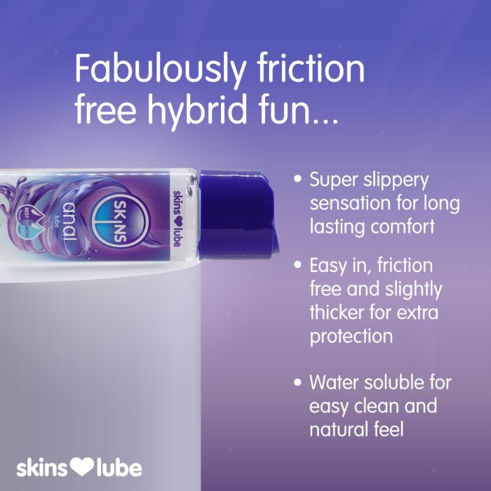 Skins Anal Hybrid Silicone and Water Based Lubricant 4.4 fl oz (130ml)