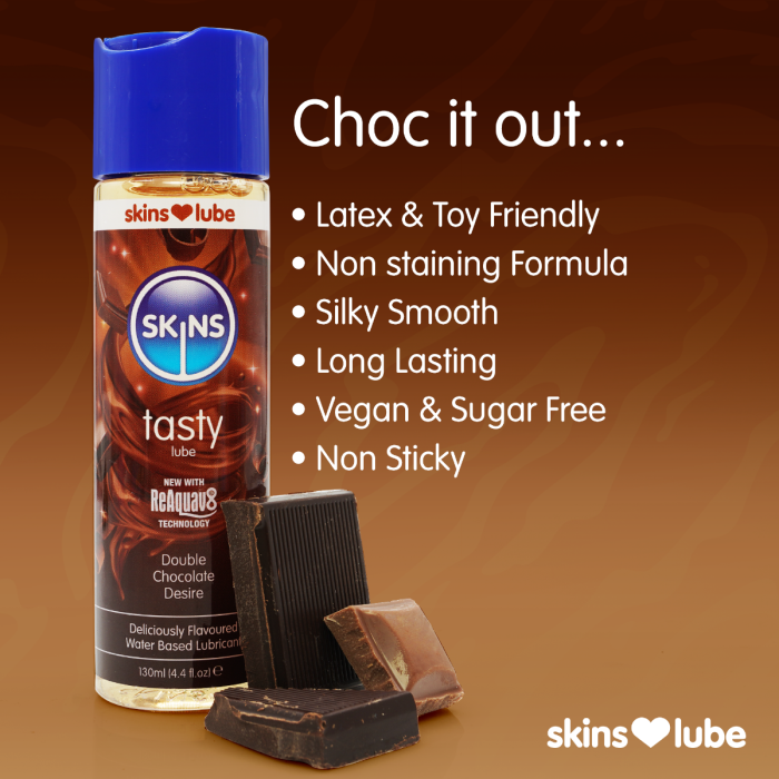 Skins Double Chocolate Water Based Lubricant 4.4 fl oz (130ml)